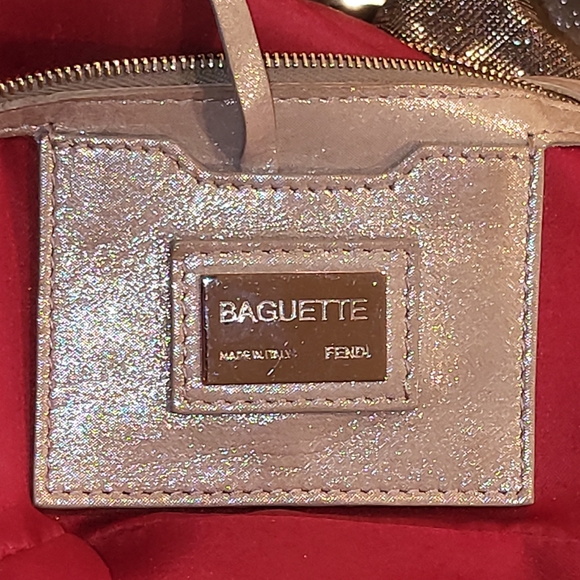 SOLD - Fendi Shimmer Zucca Jacquard Baguette, Gold/Silver/Palladium Baquette - Picture 8 of 16